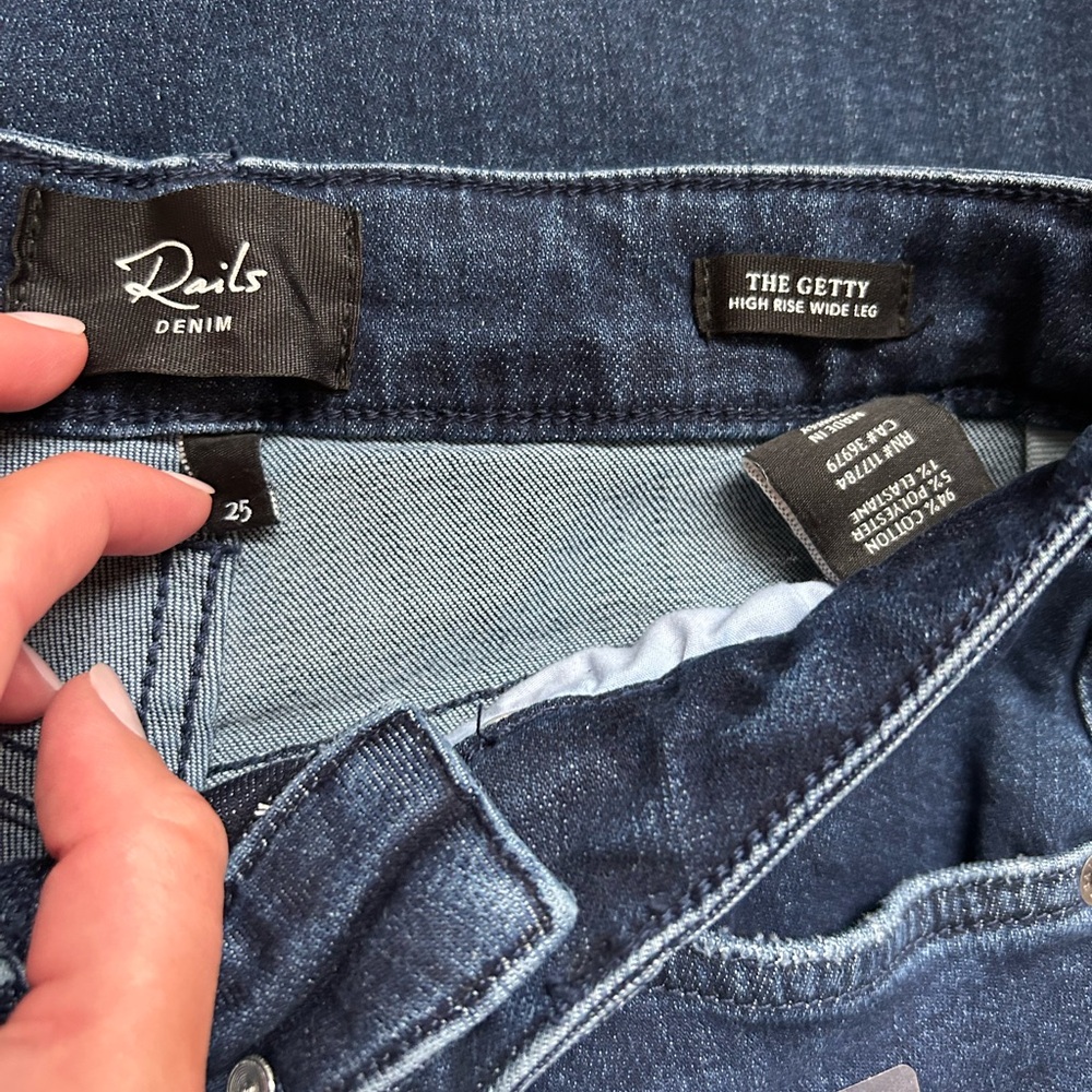 Rails Getty High Rise Wide Leg Dark Wash Jeans - Picture 3 of 4